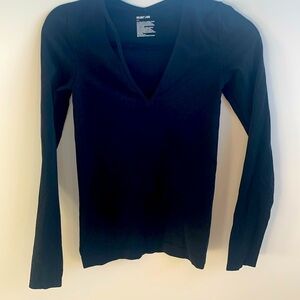 Helmut Lang XS/S gorgeous, black nylon flattering top new without tags